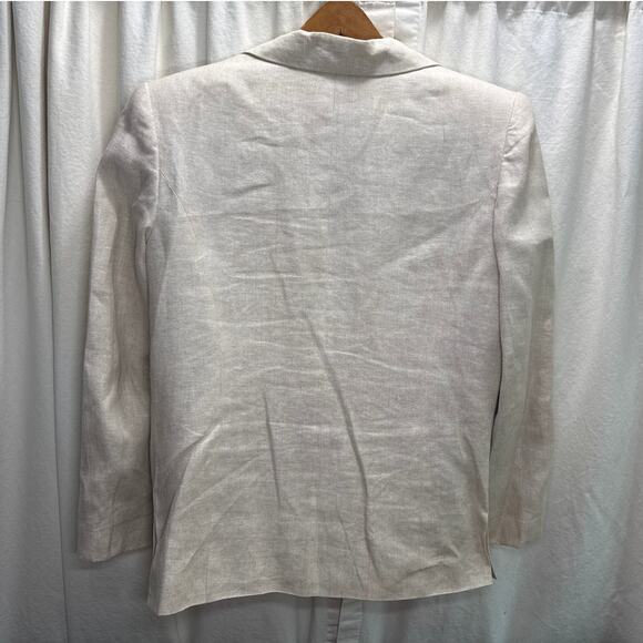 Vintage Women's Talbots 100% Irish Linen Size 12 Lined Button Up Blazer Jacket - Picture 2 of 12
